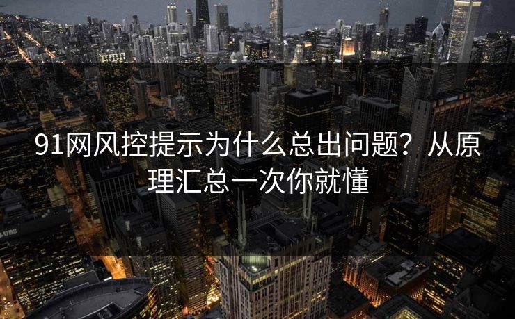 91网风控提示为什么总出问题？从原理汇总一次你就懂