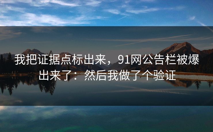 我把证据点标出来，91网公告栏被爆出来了：然后我做了个验证