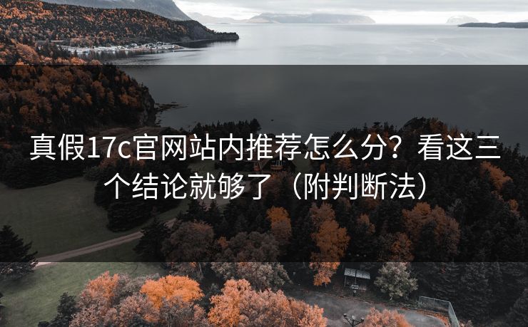 真假17c官网站内推荐怎么分？看这三个结论就够了（附判断法）